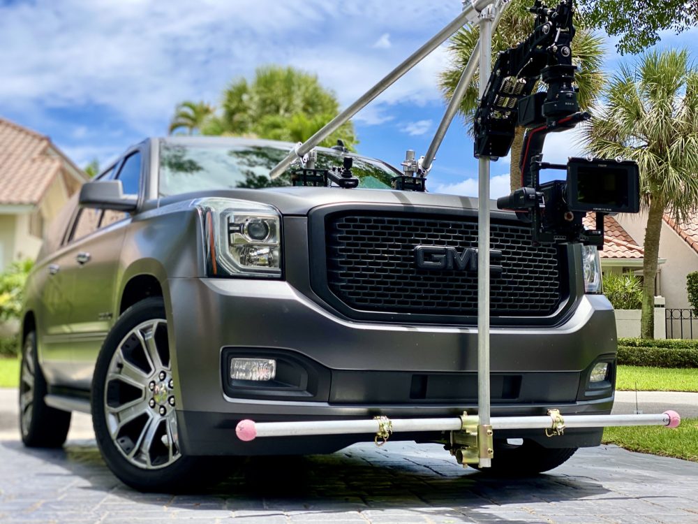 video production miami, camera car, chase car, chase car rental, camera car rental, video production, rental packages, chase car rental packages, camera car rental packages, video camera car, camera rental packages, cinema camera packages, RED gemini, vibration isolator, DJI Ronin 2, proaim airwave v15